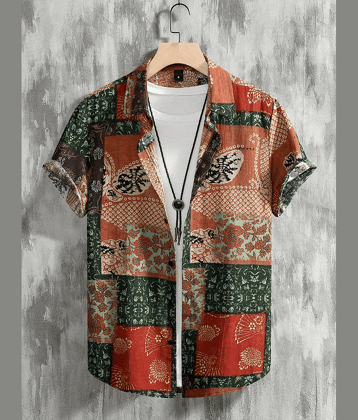 AAPSKA Poly Cotton Regular Fit Printed Half Sleeves Men's Casual Shirt - Green ( Pack of 1 )