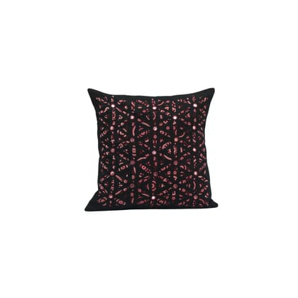 Tisser Mirror Work Cushion Cover Size-16x16