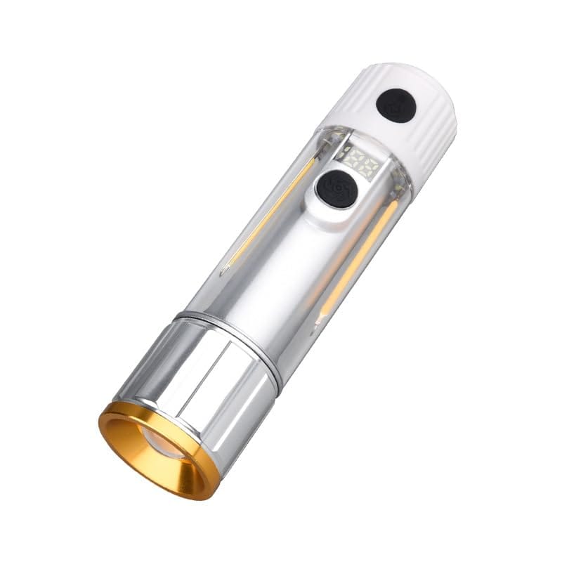 UnityMart Rechargeable LED Camping Flashlight with Hook | Strong Light, Portable, Emergency Outdoor Lamp | White-10W