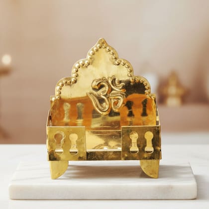 Designer Brass Singhasan Sheet for God Idol | Antique Finish Puja Singhasan, Height : 5.8 Inch (ZMAS107 D)