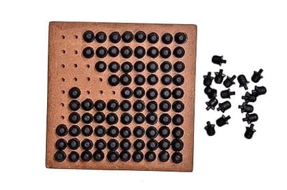 FAIRBIZPS Wooden Peg Board Game with Braille - Educational Toy for Kids Ages 3+ | Multicolored Puzzle for Visually Impaired Learning