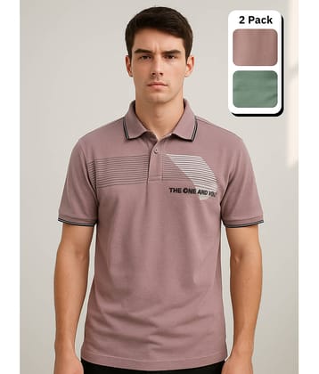 Dollar Men Cotton Regular Fit Printed Polo T Shirt ( Multicolor3 )
