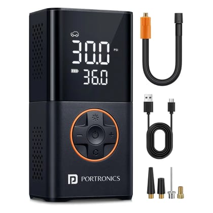 Portronics Vayu 3.0, Built-in Flashlight, Preset Modes, Rechargeable, 4,000 mAh Battery (Black)