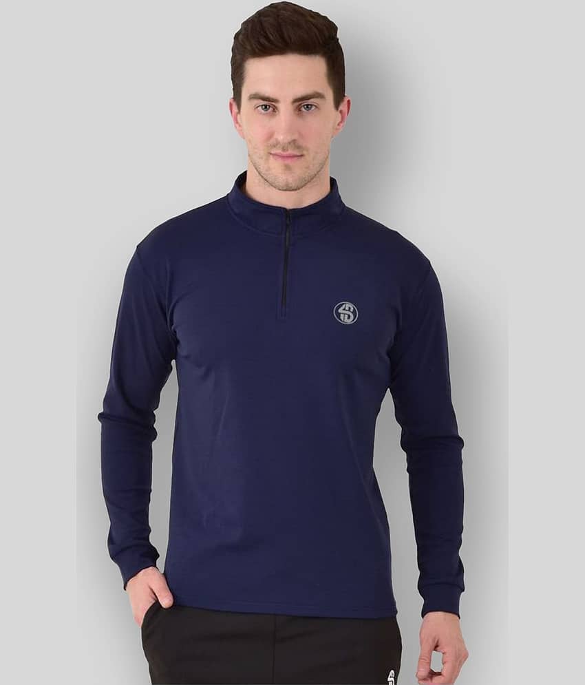 Forbro Navy Polyester Lycra T-Shirt Single Pack