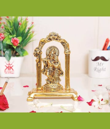 KridayKraft Aluminium Radha Krishna Idol ( 19 cm )