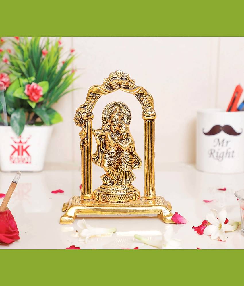 KridayKraft Aluminium Radha Krishna Idol ( 19 cm )