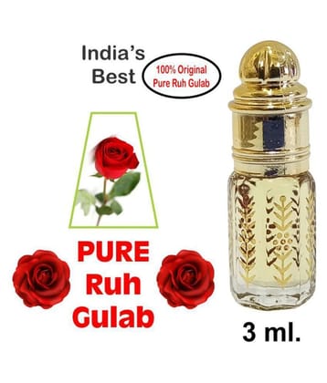 INDRA SUGANDH BHANDAR - Natural Series Pure Ruh Gulab Oil Attar For Men & Women 3ml Pack Of 1