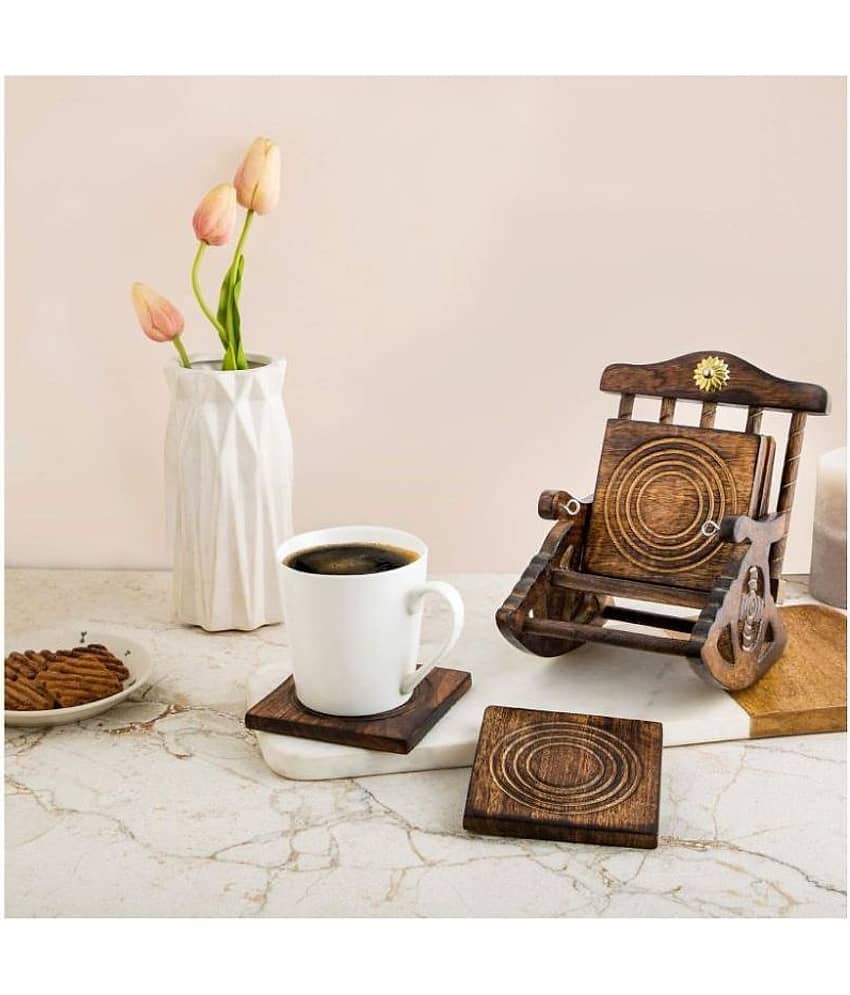 TFS Wood Square Coasters - Pack of 7