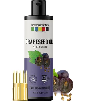 Organix Mantra Grapeseed Oil, 100% Pure, Natural & Cold Pressed Organic Oil, 120ML