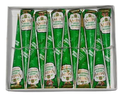 Amina Henna Instant Tattoo Outline Mehendi/No Chemicals Dyes - Color Paste Cone (Green,48 Piece)
