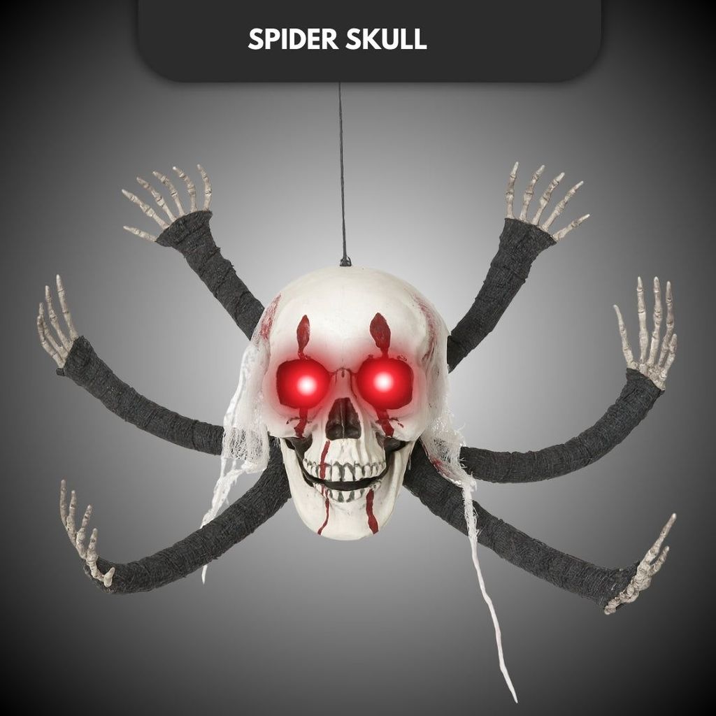 Hanging Spider w/ Skull & Spider Legs for Halloween/ Theme Party Wall Hanging Decor - 3FT - 1PC - Party and Festive Needs | Buy online on ZillyBuy
