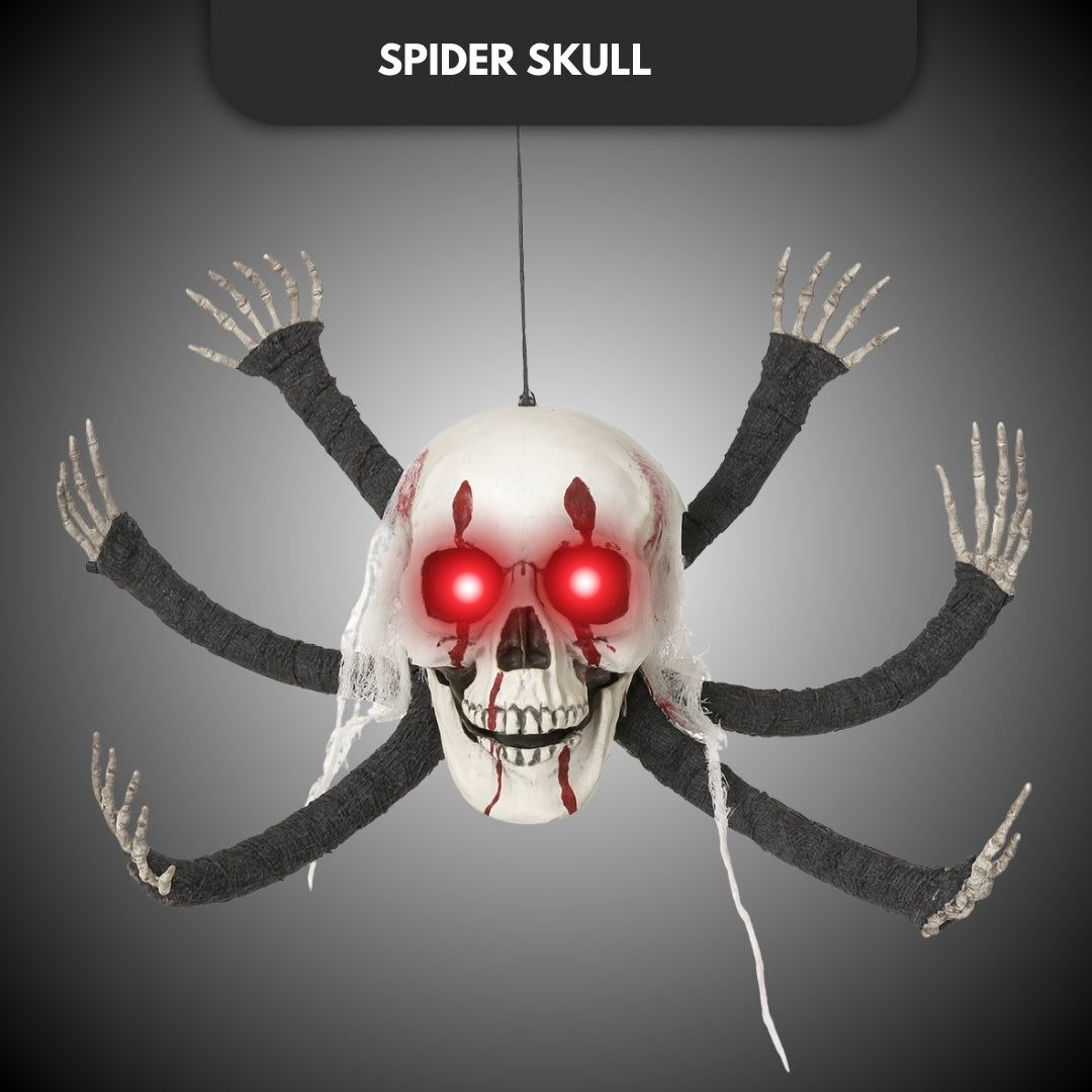 Hanging Spider w/ Skull & Spider Legs for Halloween/ Theme Party Wall Hanging Decor - 3FT - 1PC