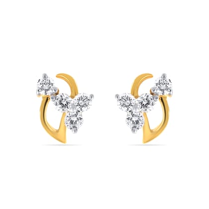 Senco Gold Tetrad Glow Diamond Studs (1.1 gram / 0.17 Ct / GH-VS / 14K Yellow Gold)