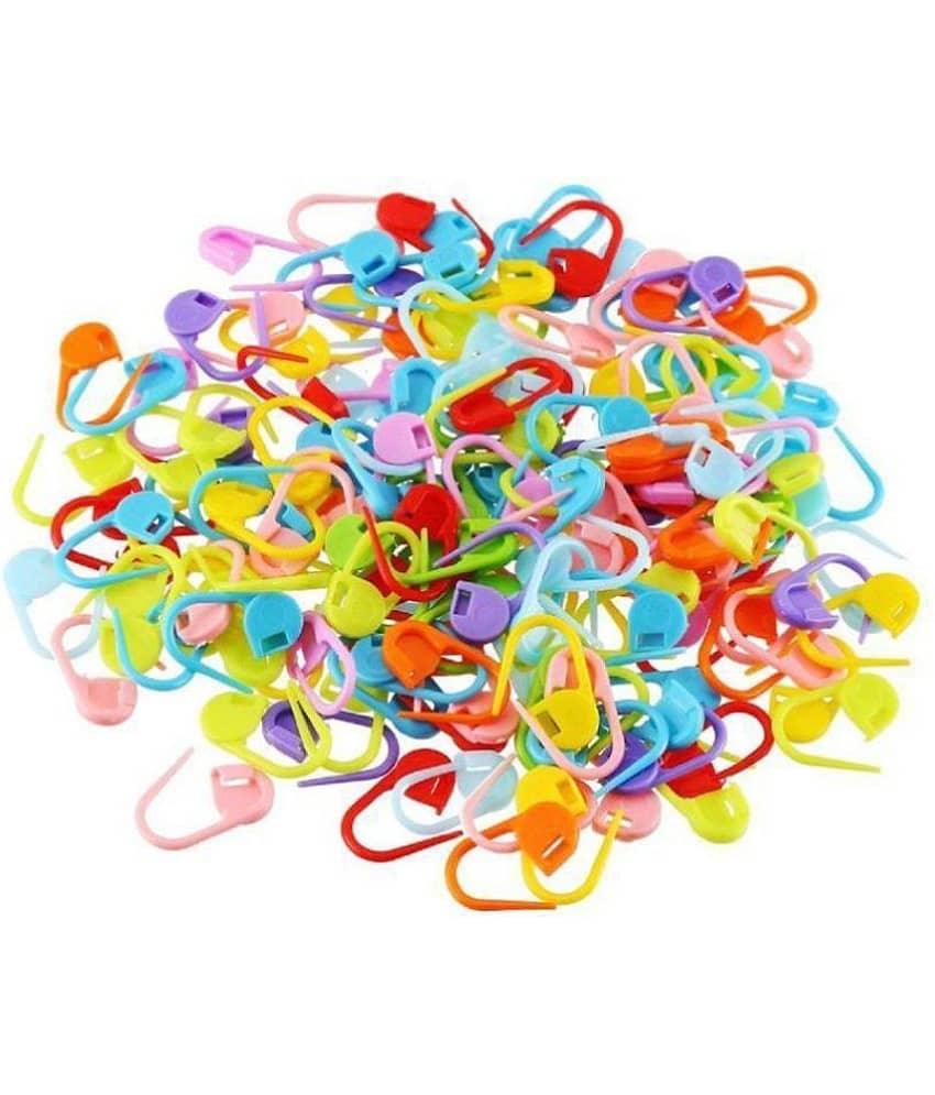 Vardhman - Plastic Crochet Locking Stitch Markers Needle for Knitting ( Pack of 1 )