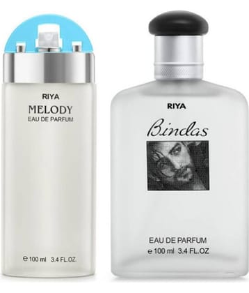Riya Melody & Bindas (100 ml Each) Eau De Parfum (EDP) Fresh Fragrance For Unisex (Pack of 2)