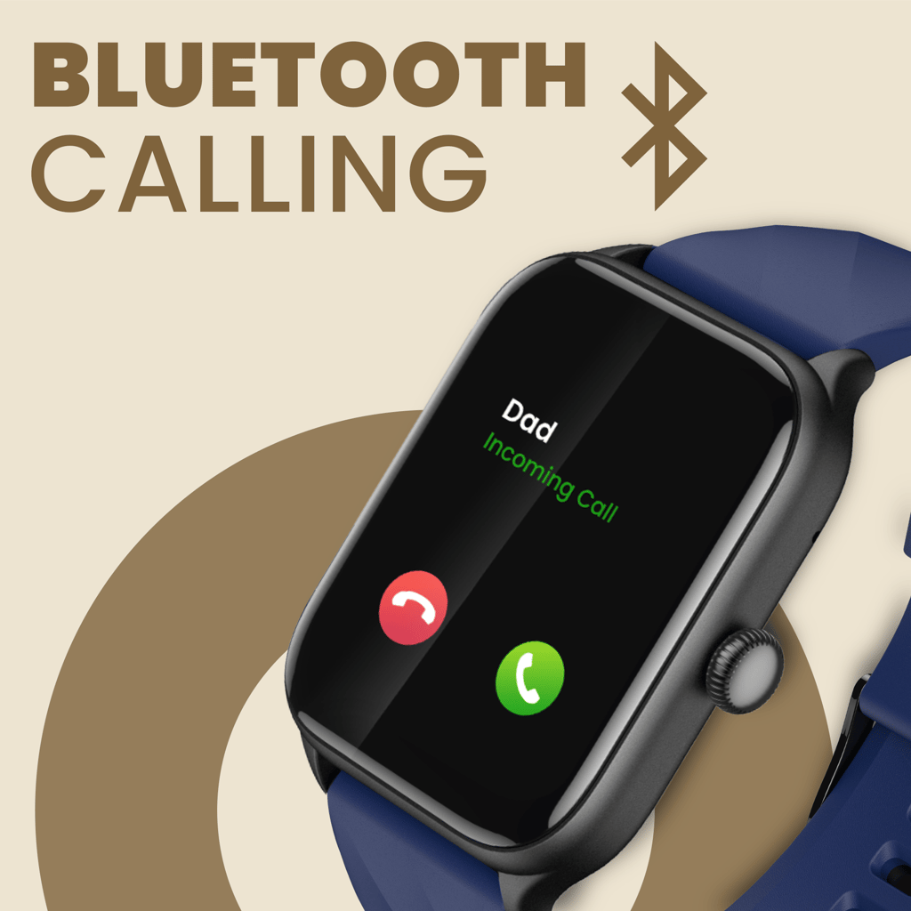 CELLECOR M1 Stew 1.83 IPS Display Smart Watch, Bluetooth Calling, Unlimited Watch Faces, 100+ Sports Modes, Health Suite, Voice Assistance (Black-Blue)