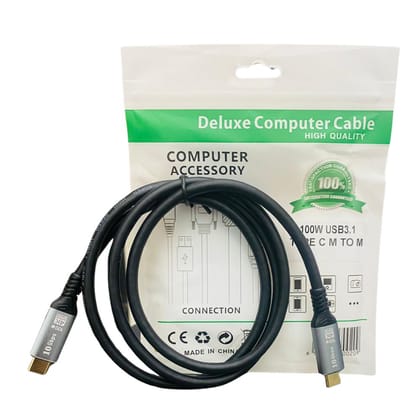 Hi-Lite Essentials 5 Mtr USB 4 Cable for Thunderbolt 4 Cable, 100W Charging 10Gbps Data Transfer 4K Video Type C for Thunderbolt 4 3 Macbook Pro iPad Pro 2021 Mac Mini M1 External SSD eGpu Dell