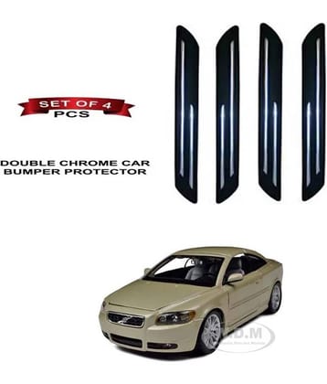 RONISH Rubber Car Bumper Protector Guard (Double Chrome) For Volvo C70