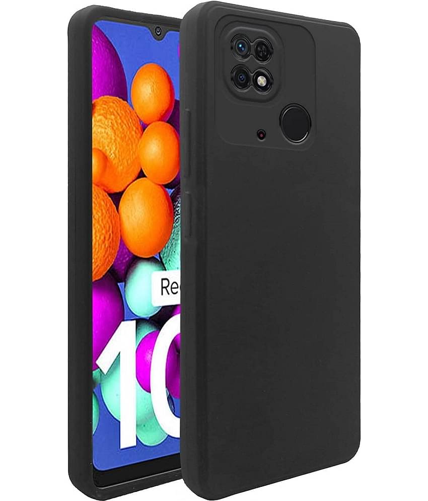 Case Vault Covers - Black Silicon Plain Cases Compatible For Xiaomi Redmi 10 ( Pack of 1 )