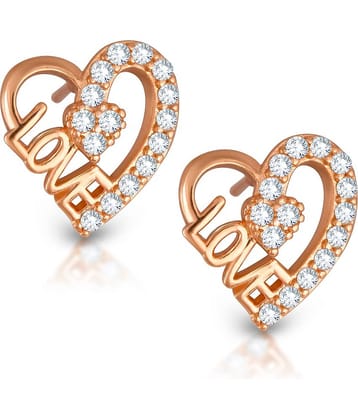 VIVASTRI Rose Gold Stud Earrings ( Pack of 1 )