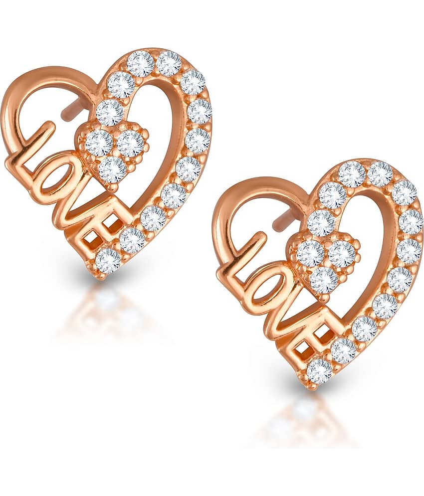 VIVASTRI Rose Gold Stud Earrings ( Pack of 1 )