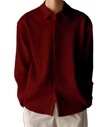 color bucket Corduroy Regular Fit Striped Full Sleeves Men's Casual Shirt - Black ( Pack of 1 )