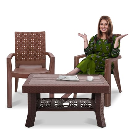 MAHARAJA Luxury Plastic Armchair & Table Set | Heavy-Duty & Sleek Design for Every Space