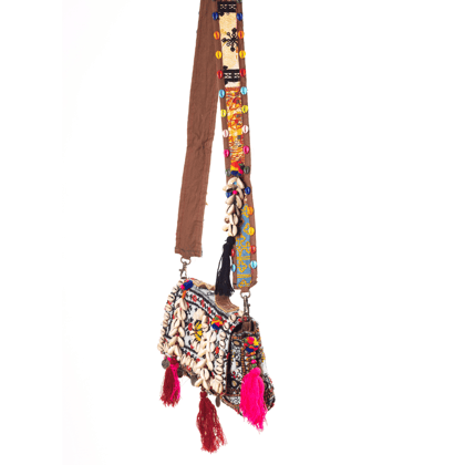 Handicrafted Cotton Bohemian Embroidered Fringe Sling Bag