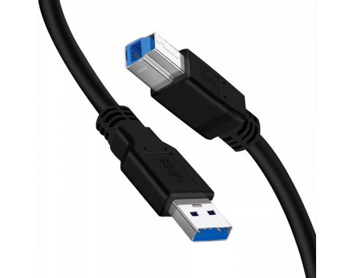 Hi-Lite Essentials USB Printer Cable 3.0 (Type A Male To Type B Male)  5Gbps for HP Scanjet 5000 S4, 1m (Black)