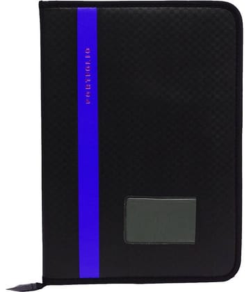 Kopila PORTFOLIO File Folder,Faux Leather  Professional Look, 20 leafs,Certificate, Documents Holder FS/A4 Size (Set Of 1, Blue)