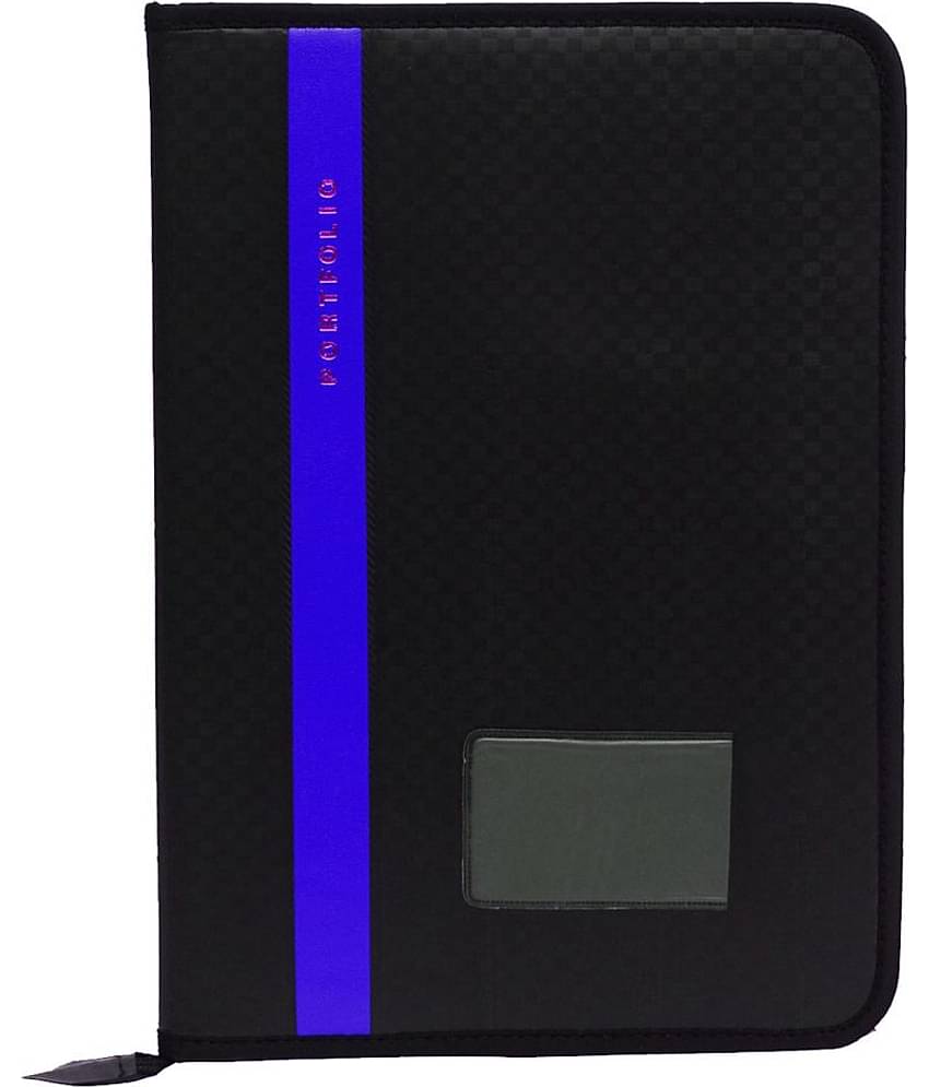 Kopila PORTFOLIO File Folder,Faux Leather  Professional Look, 20 leafs,Certificate, Documents Holder FS/A4 Size (Set Of 1, Blue)