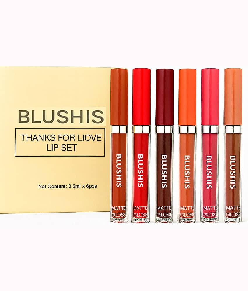 BLUSHIS Multi Matte Long Lasting Liquid Lipstick ( Pack of 6 )