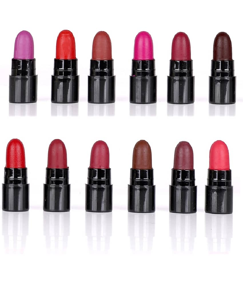 Pinner Minis Pout Party Matte Lipstick Highly Pigmented Mini Lipsticks (Set of 12 )