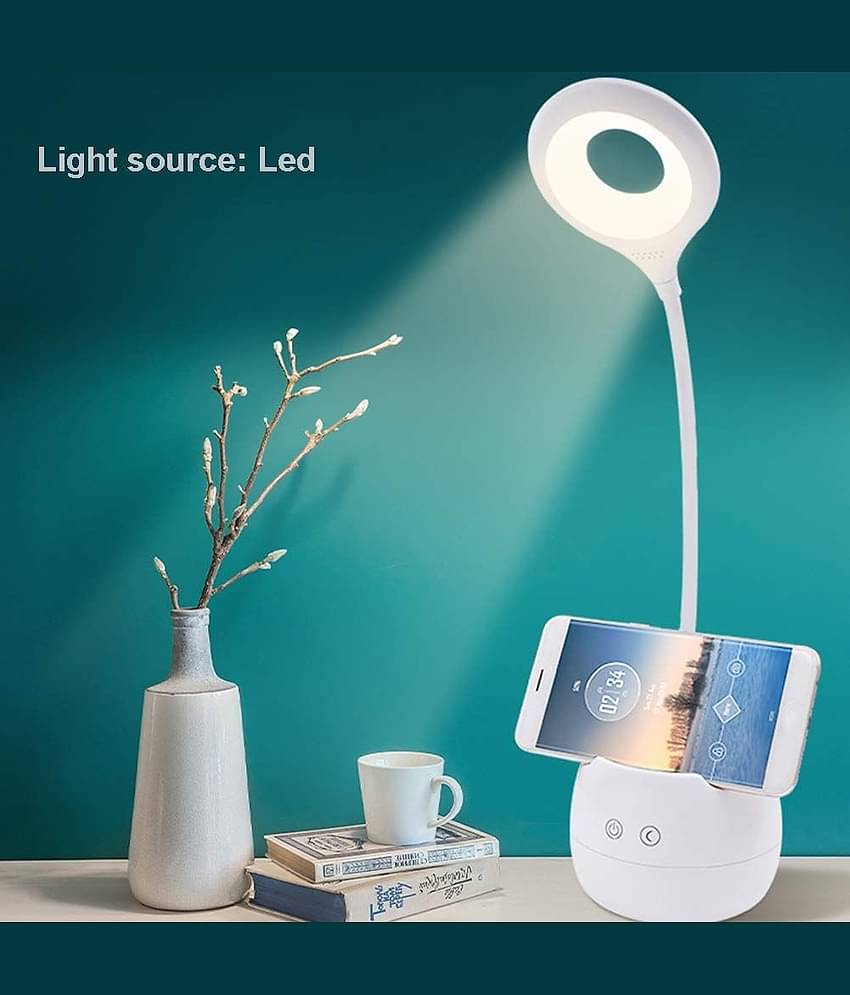 WAY BEYOND Rechargeable LED Desk Lamp with Pen Holder Plastic Table Lamp - Pack of 1