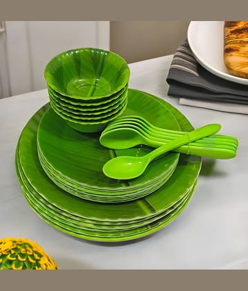 Inpro Melamine Dinner Set Pack Of 24 Green Melamine Dinner Set ( Pack of 24 )