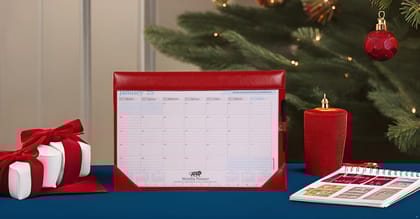 Sukeshcraft Table Planner Calendar January 2025 to December 2025 (18.5"x13"Inch.) (Velvet RED)