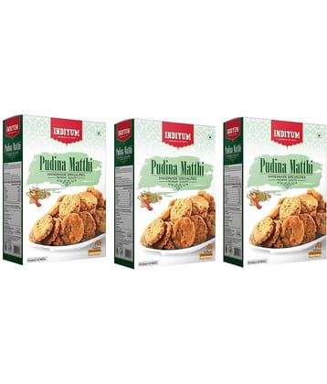 Indiyum Snack Pudina Matthi 400gm (Pack of 3)