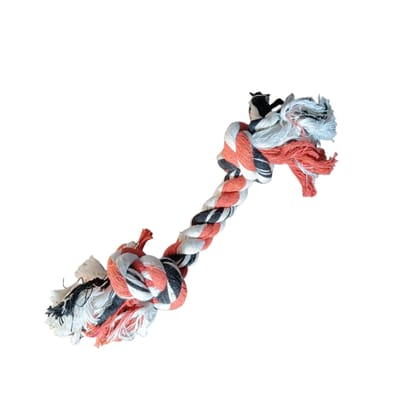 Colorful Cotton Rope Toy for Dogs – Durable Chew & Tug Toy-2 knot
