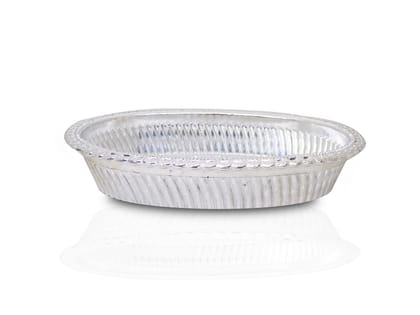 Multipurpose Royal Design Oval Silver Gift Tray | Assorted Colour
