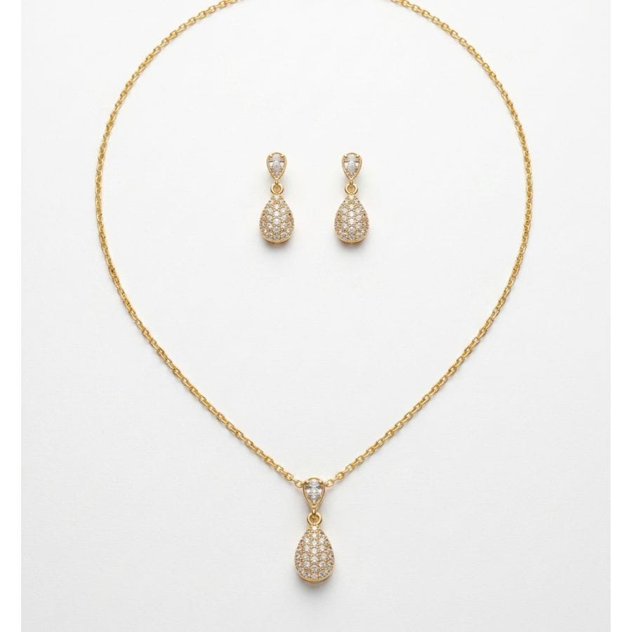 Pendant Set Gold-Toned Teardrop