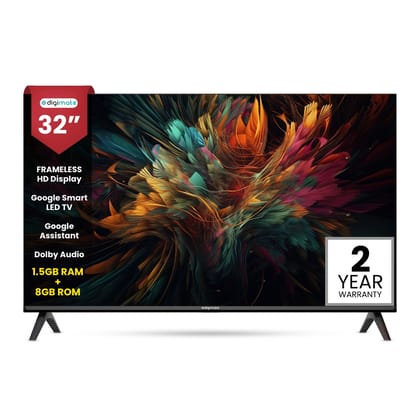 Digimate 32 inches HD Ready Smart Google TV 2025 Edition with Dolby Audio (DG-LED-3203, Black) 2 Year Warranty Digimate 32 inches HD Ready Smart Google TV 2025 Edition with Dolby Audio (DG-LED-3203, Black) 2 Year Warranty