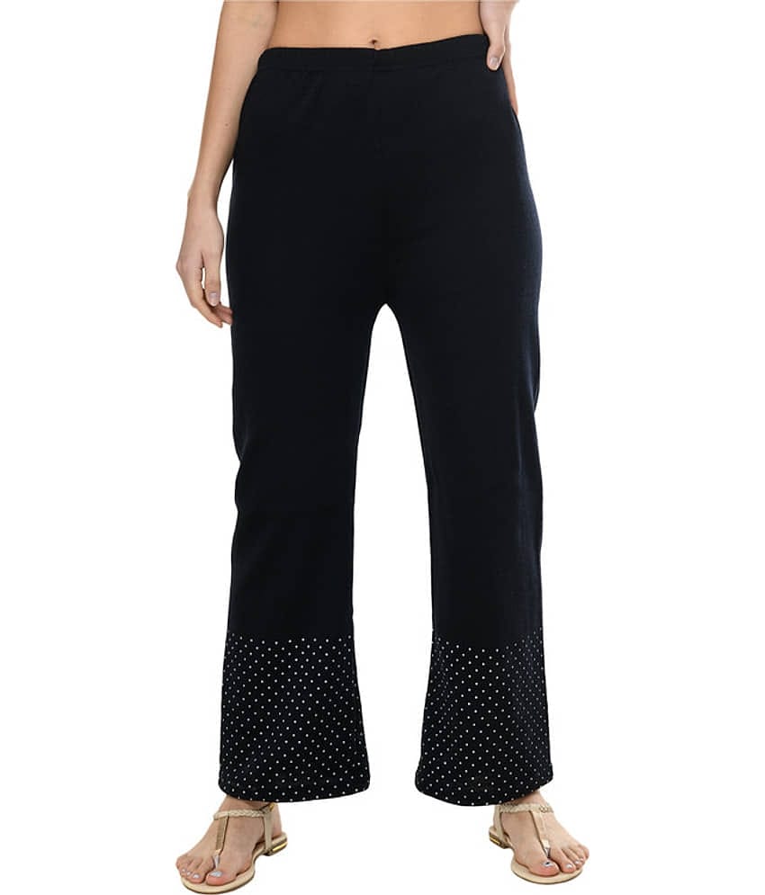 IndiWeaves Pack of 1 Woollen Straight Women's Palazzos ( Navy Blue )