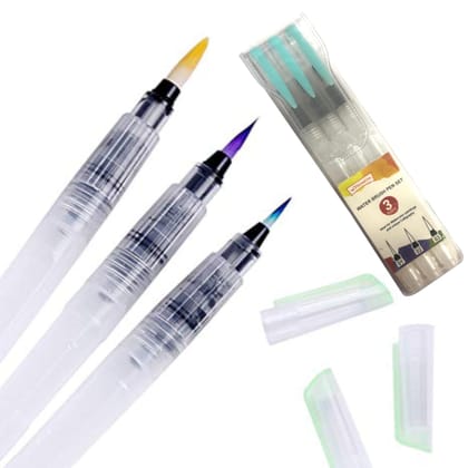 3 Sizes Water Brush Pen Set - Fine, Medium, Broad
