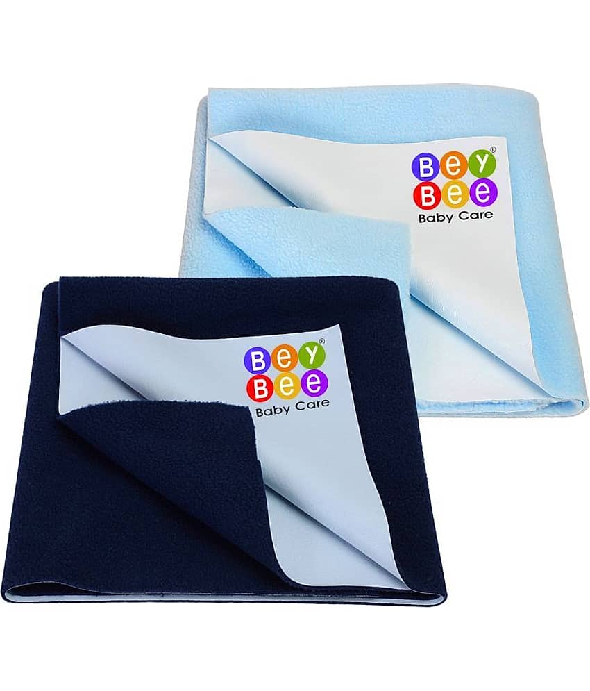 BeyBee Water Resistant Bed Protector Baby Dry Sheet with Ultra absorbance (Blue/Dark Blue, Small)