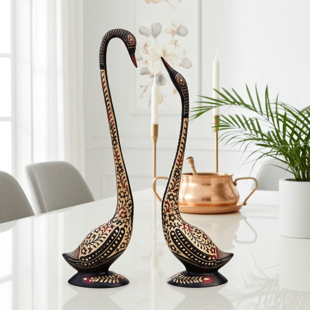 Brass Showpiece Duck Pair Statue (ANMAS018 C)