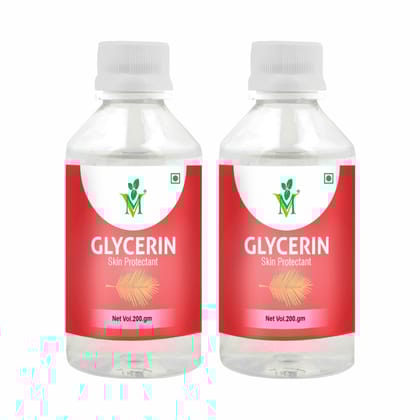 Mint Veda 100% Organic and Pure Vegetable Glycerine for Silky Smoot Skin, Unscented High Grade Edible Glycerine Liquid for Face, Beauty Pack of 2