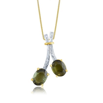 Senco Gold Grape Vines Diamond Pendant (2.92 gram / 0.06 Ct / JK-SI / 18K Yellow Gold)