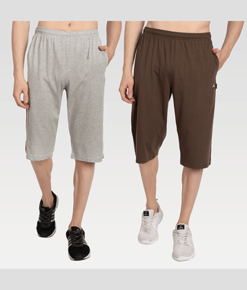 Zeffit - Multi Cotton Blend Men's Three-Fourths ( Pack of 2 )