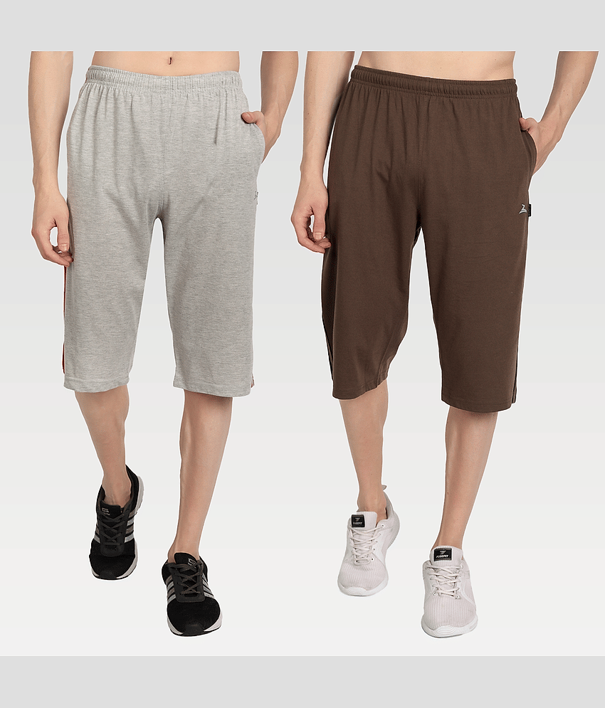 Zeffit - Multi Cotton Blend Men's Three-Fourths ( Pack of 2 )