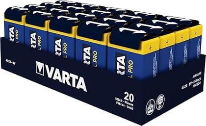 VARTA Industrial 9V Alkaline Batteries Pack of 20
